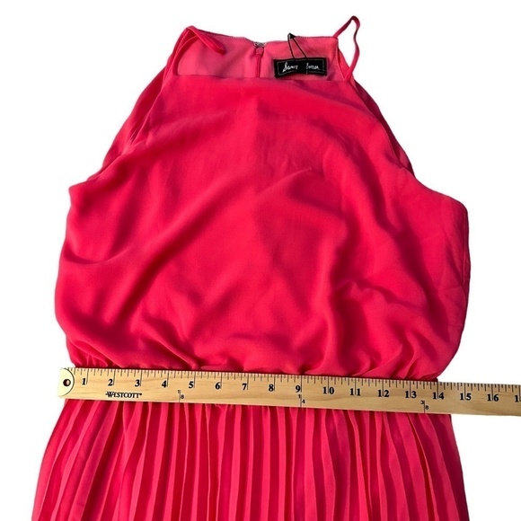 Sam Edelman Women's Size 2 Pleated Maxi Sleeveless Pretty Pink Chiffon Dress NEW - Picture 13 of 16